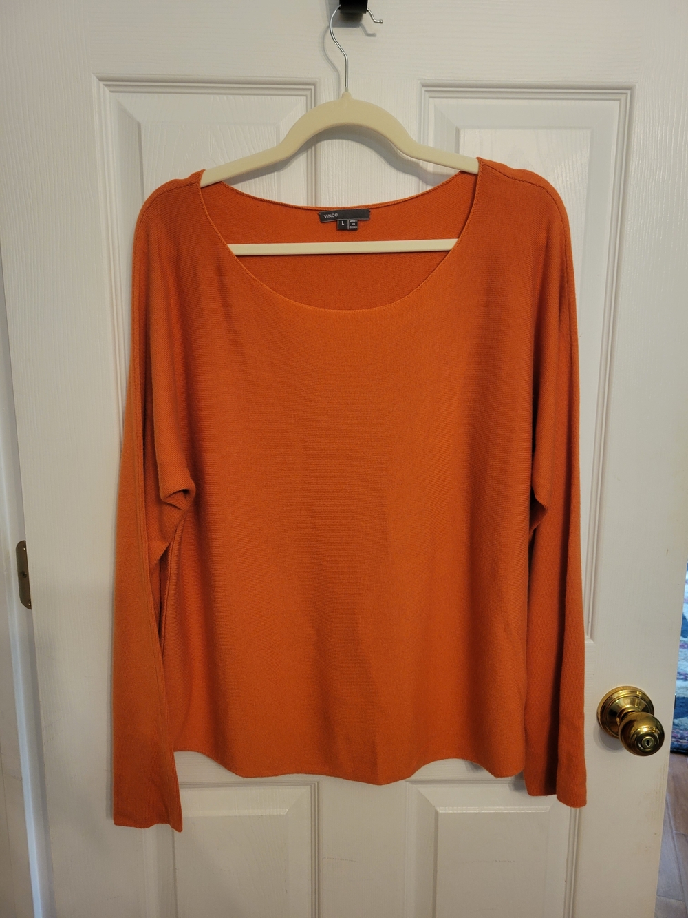 Vince Orange Dolman Pullover Sweater